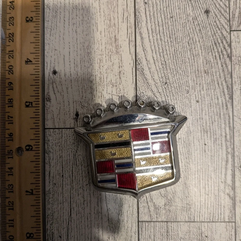 Cadillac Emblem with Red and Gold Accents - Picture 2 of 5
